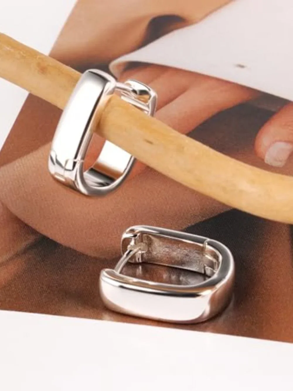 Sterling Silver Earrings Small Chunky Silver Earrings for Women Trendy‎ Small